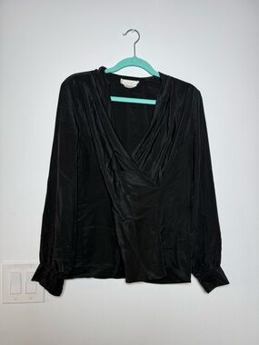 Vintage Silky Blouse - Elegant Long Sleeve
